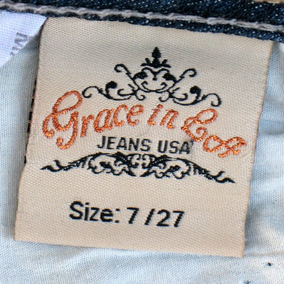 Grace In LA Bootcut Flare Flap Pockets Sz 27 - Picture 9 of 10